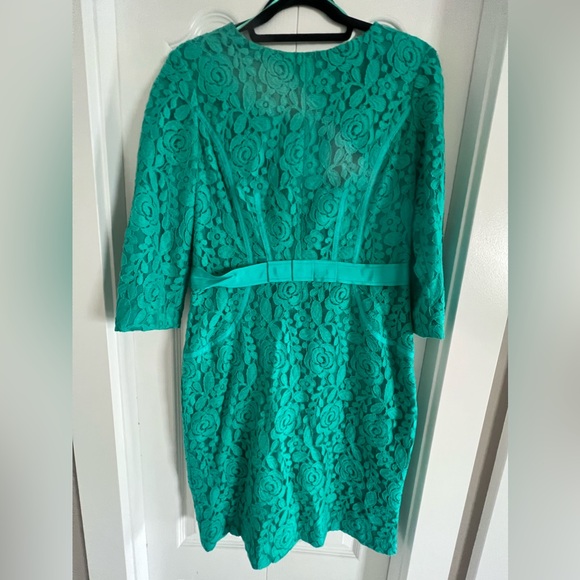 Beautiful Jade Green, fully lined lace dress, worn one time. - Picture 1 of 5